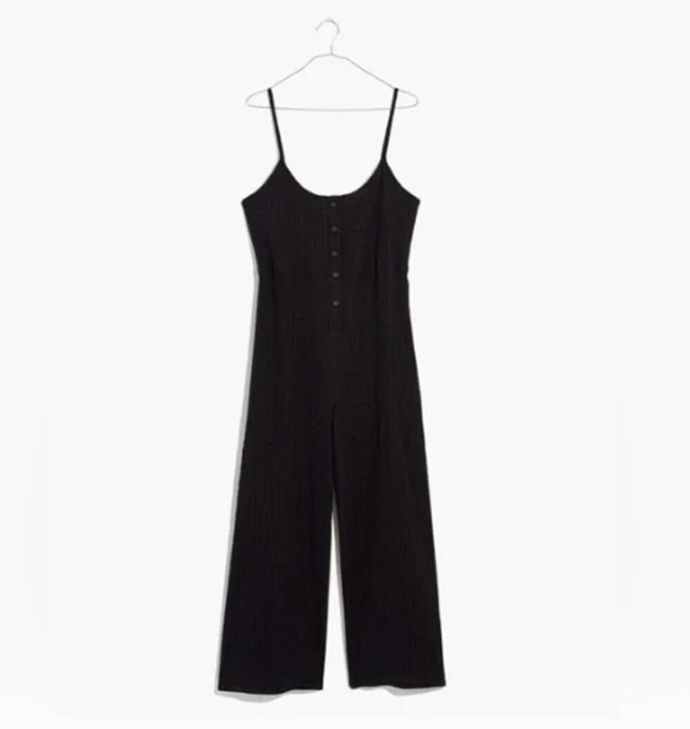 Madewell Plus White Textured Cover-Up Jumpsuit 2X